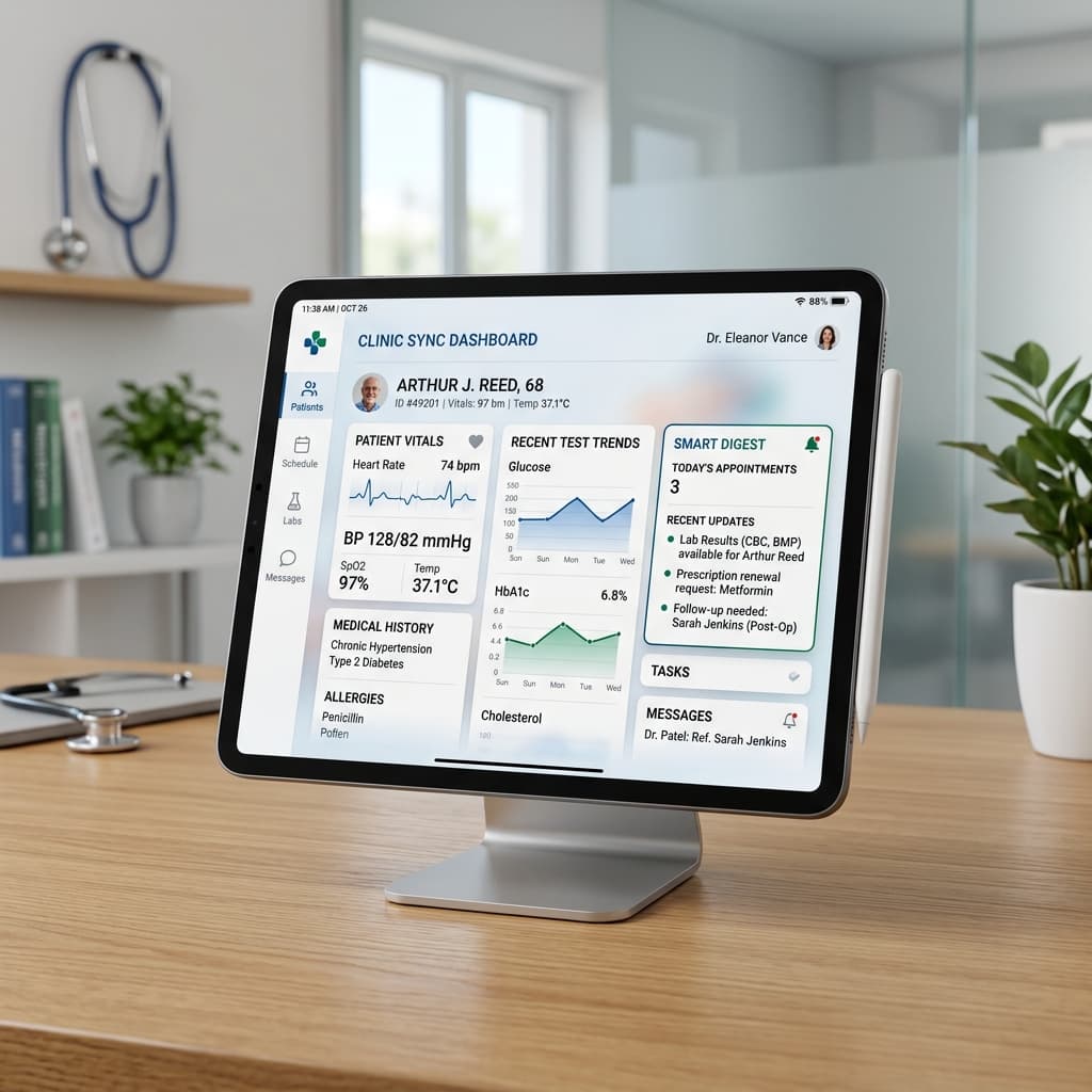 Carevia Dashboard en iPad